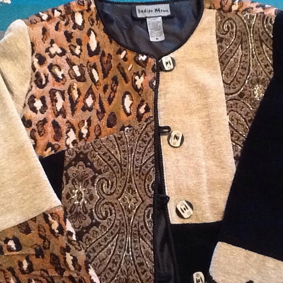 Velour Patchwork Animal Print Jacket - image 4
