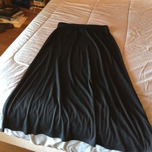 Black knit maxi skirt