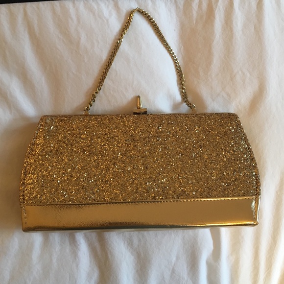 Gold glitter clutch