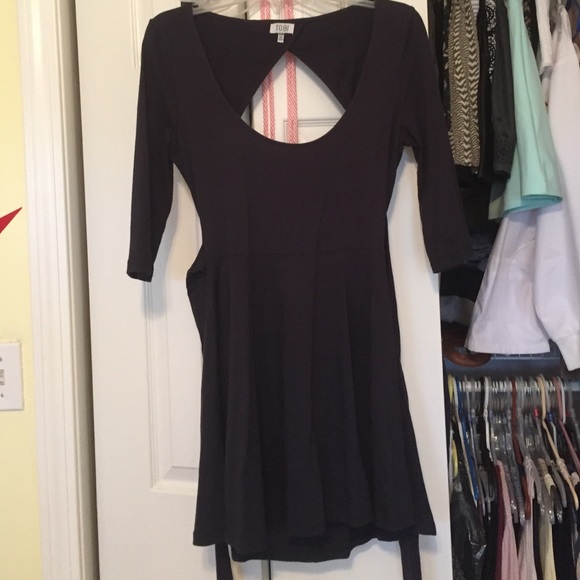 Navy blue open back dress