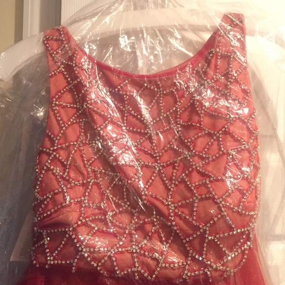 Terani Couture Red 2 Piece Prom Dress - Picture 2 of 4