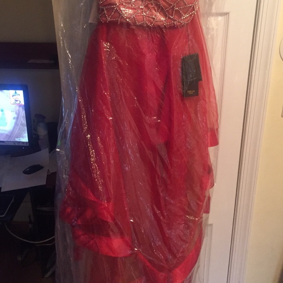 Terani Couture Red 2 Piece Prom Dress - Picture 3 of 4