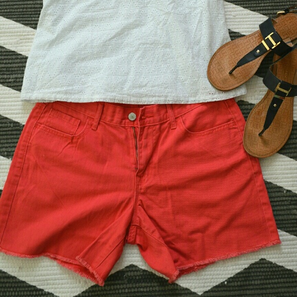Old Navy red denim shorts