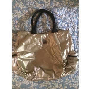 Victoria secret gym bag gold w/ black interior ✨