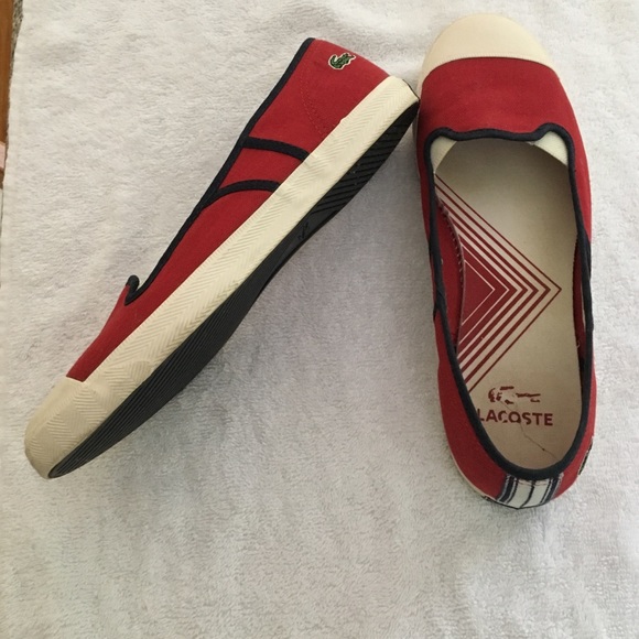 Lacoste canvas slip ons