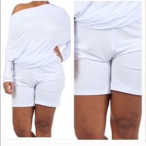 White romper shorts