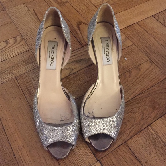 Jimmy choo silver snakeskin shoes. Size 38.5 - Picture 2 of 4