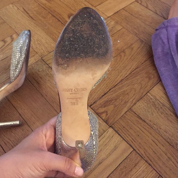 Jimmy choo silver snakeskin shoes. Size 38.5 - Picture 3 of 4