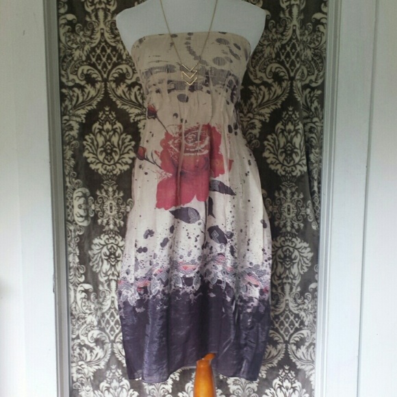 Mutlicolored versatile strapless dress
