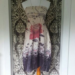 Mutlicolored versatile strapless dress