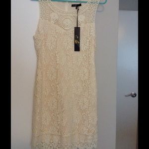 C. Luce Ivory cream lace dress s small