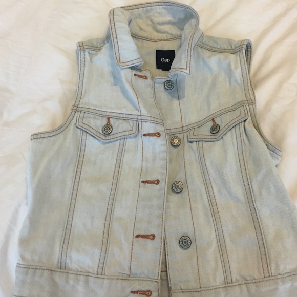Gap light wash denim vest