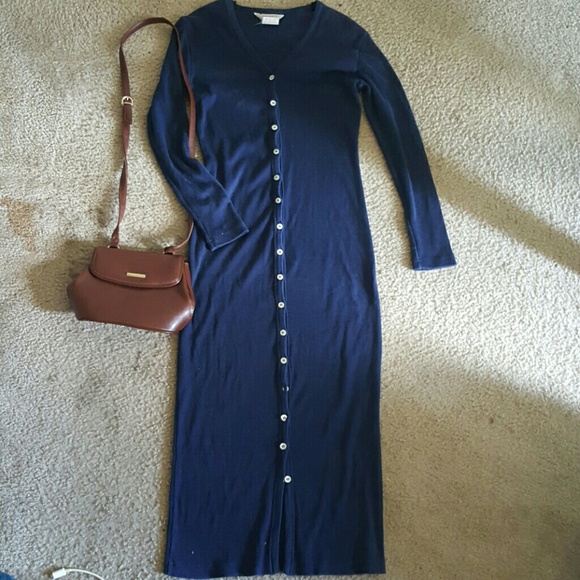 Navy Blue Esprit Button down body con dress