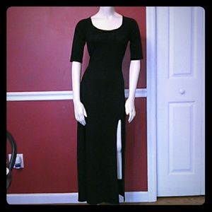 Maxi Long Black Side Slit Dress