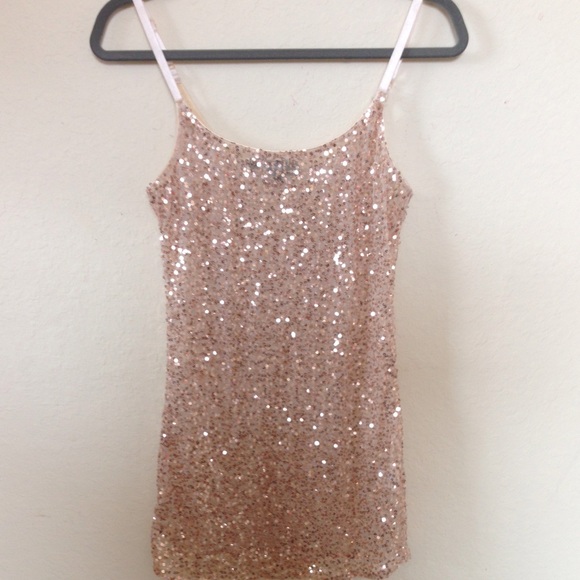 Gold sequin tank