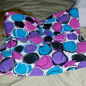 Strapless swim top