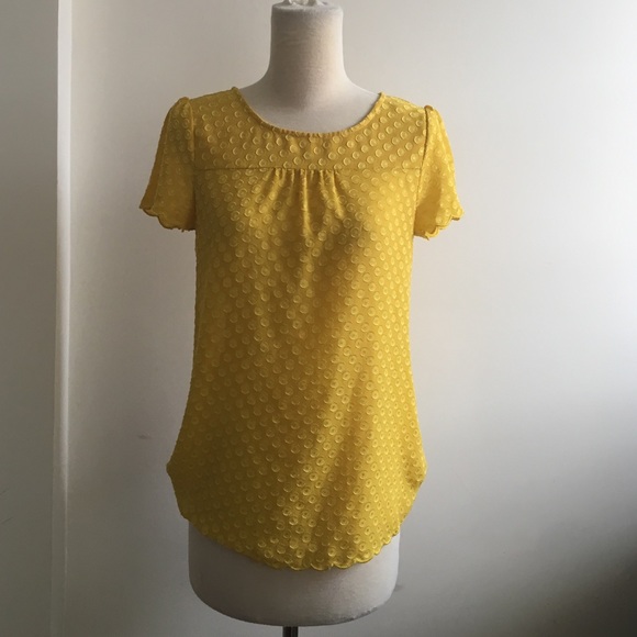 Textured yellow blouse Anthropolgie
