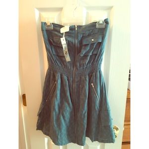 NWT Ya Los Angeles blue strapless dress