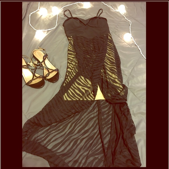 Black High low dress with cut outs