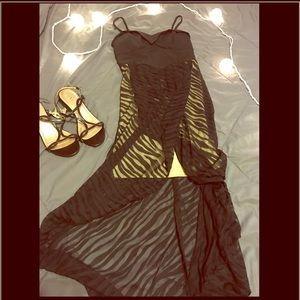 Black High low dress with cut outs