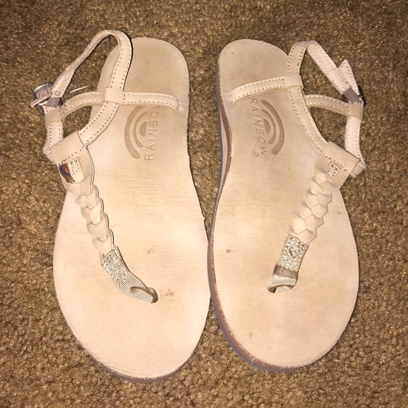 Rainbow T strap sandals