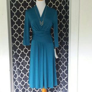 Eliza J teal tea length dress