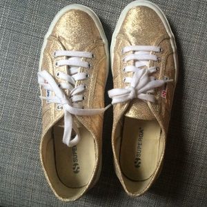 Superga gold sneakers, size 40