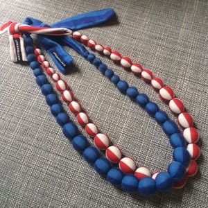 Marimekko fabric beaded necklaces