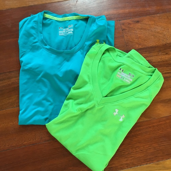 2 Under Armour shirts, together, small and XS
