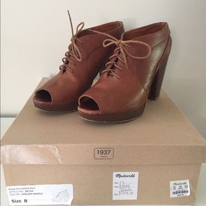 Madewell Peep-Toe Oxford Booty 8 English Saddle