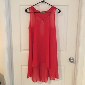 Red sheer Tunic