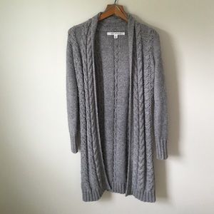 Braided wool cardigan.