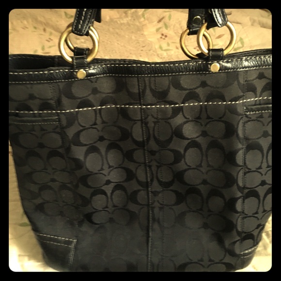 Black Coach Bucket Style Tote