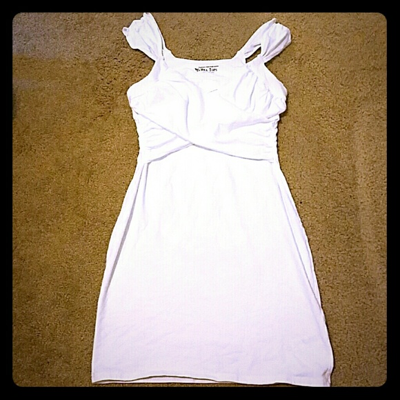 white fitted dress