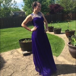 Deep Purple Satin Prom Dress!