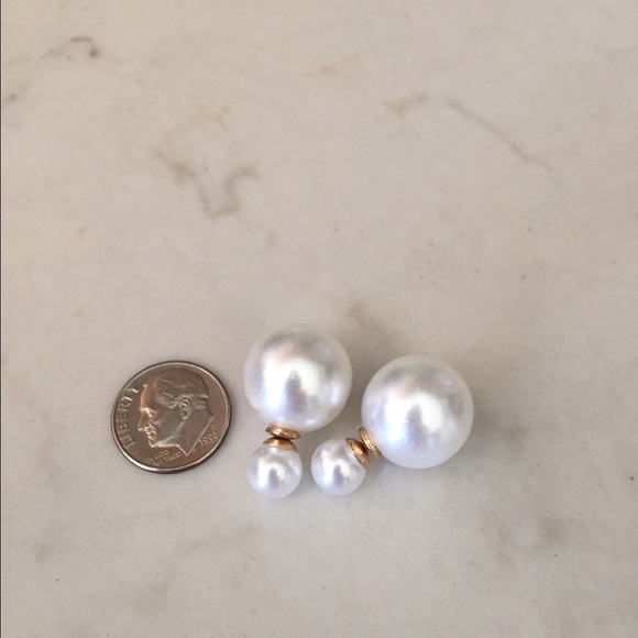 Last one! Faux pearl double sided earrings - Picture 2 of 4