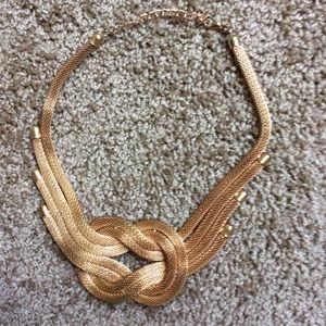 knotted metal statement necklace.