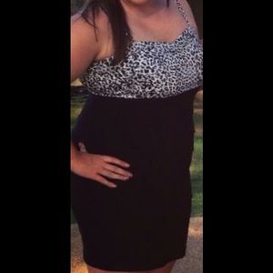 Torrid Black and White leopard print dress