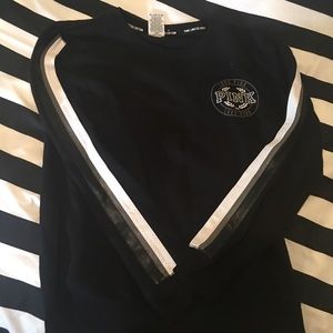VS Pink Black Long Sleeve Crew