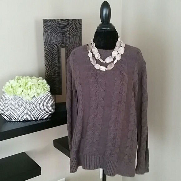 Loft Chocolate Sweater & Necklace