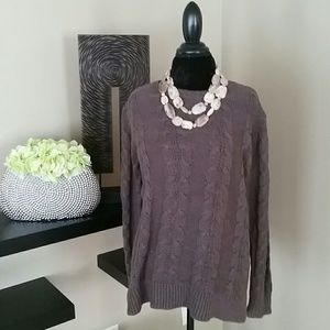 Loft Chocolate Sweater & Necklace
