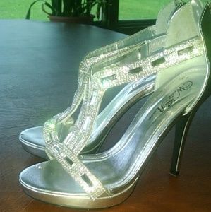 Silver heels.