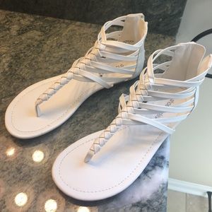 White gladiator sandals
