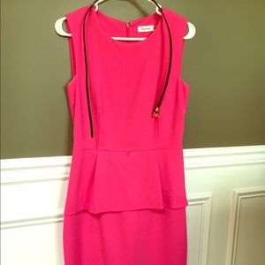 Calvin Klein Hot Pink Peplum Dress