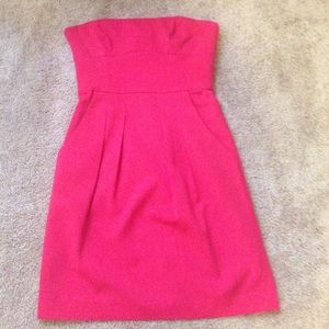 Strapless red BCBG dress with pockets!