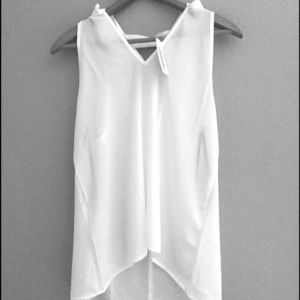 Tie-neck cutout top also has never been worn