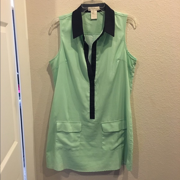 MM Couture Mint green and Navy Long Shirt