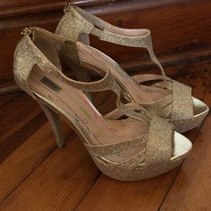 Champagne glitter heels