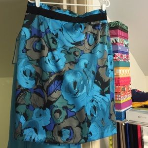 Blue floral skirt
