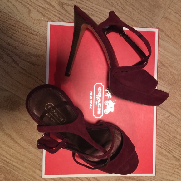 Buster & Lina Sale! Coach suede platform sandals - Picture 1 of 4
